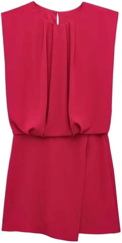 Женский комбинезон с плиссе Asymmetrical A Line, Deepred