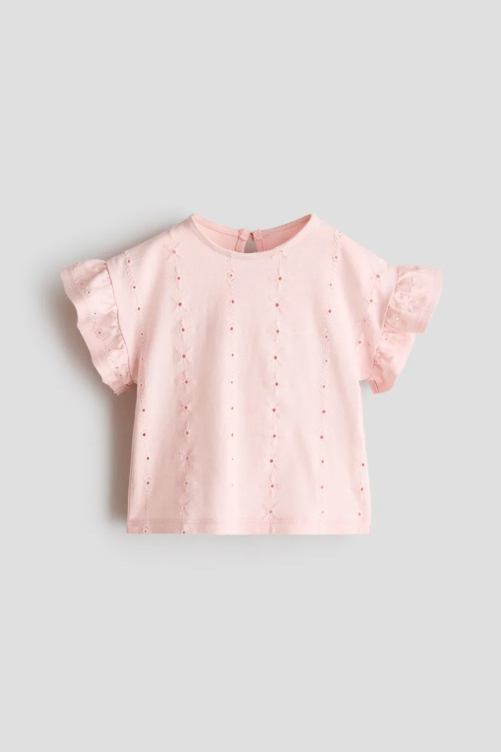 Топ с рукавами-воланами, украшенными английской вышивкой H&M, Hellrosa