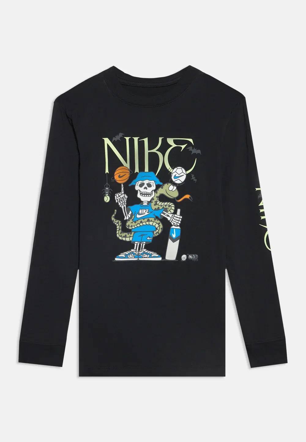 Футболка унисекс с длинными рукавами в жутковатом стиле Nike Sportswear, Black
