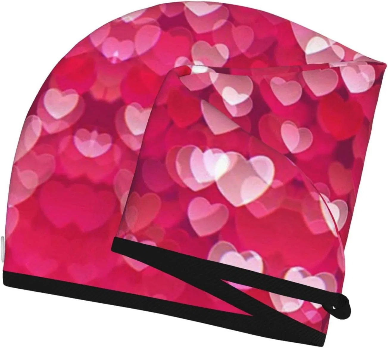 Шапочка для душа BONDIJ, микрофибра, 64x25.2 см, Valentinstag Liebe Herz — фото 3