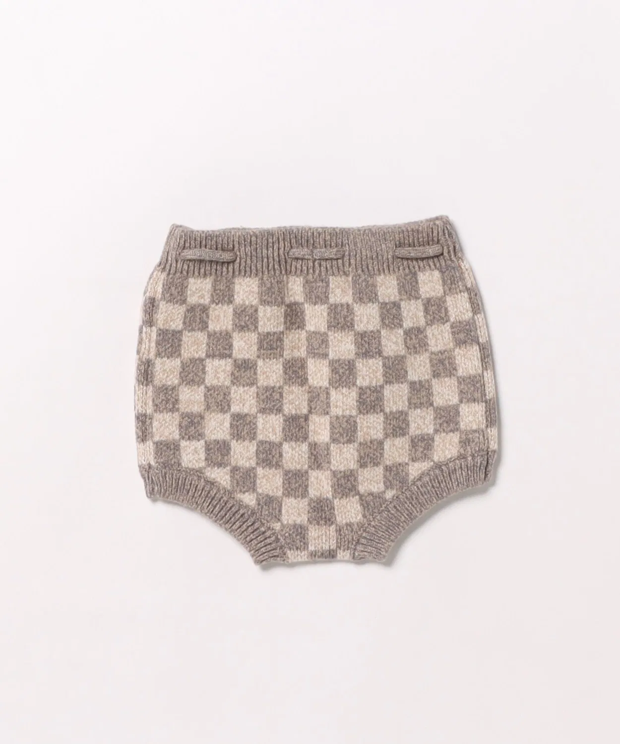 Детские шорты-блумеры из вафельного трикотажа с принтом Heathered Check Rylee + Cru, Heather Blue/Sand Checker — фото 2