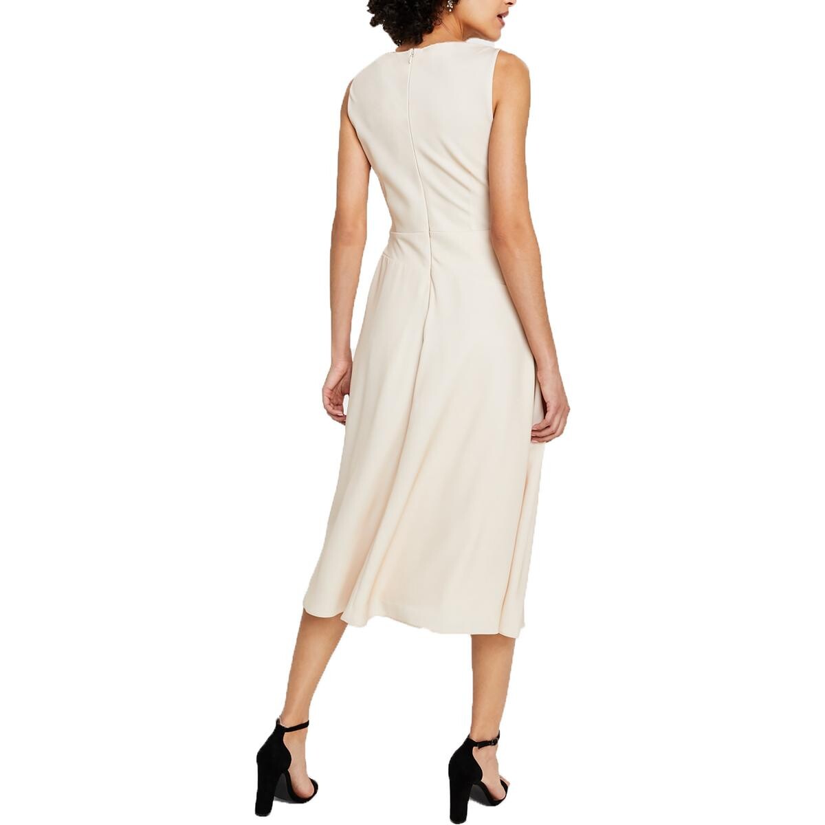

Женское коктейльное платье миди с цветочным принтом DKNY, цвет Elegant Beige Multi