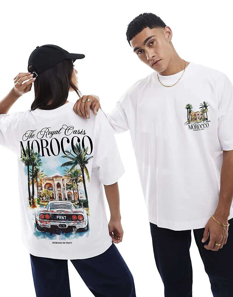 

Футболка PRNT morocco oversize белого цвета