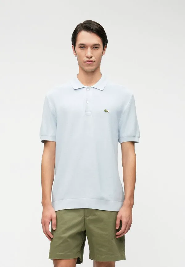 Рубашка поло Lacoste Phoenix синий, V-образный вырез, однотонная, синий