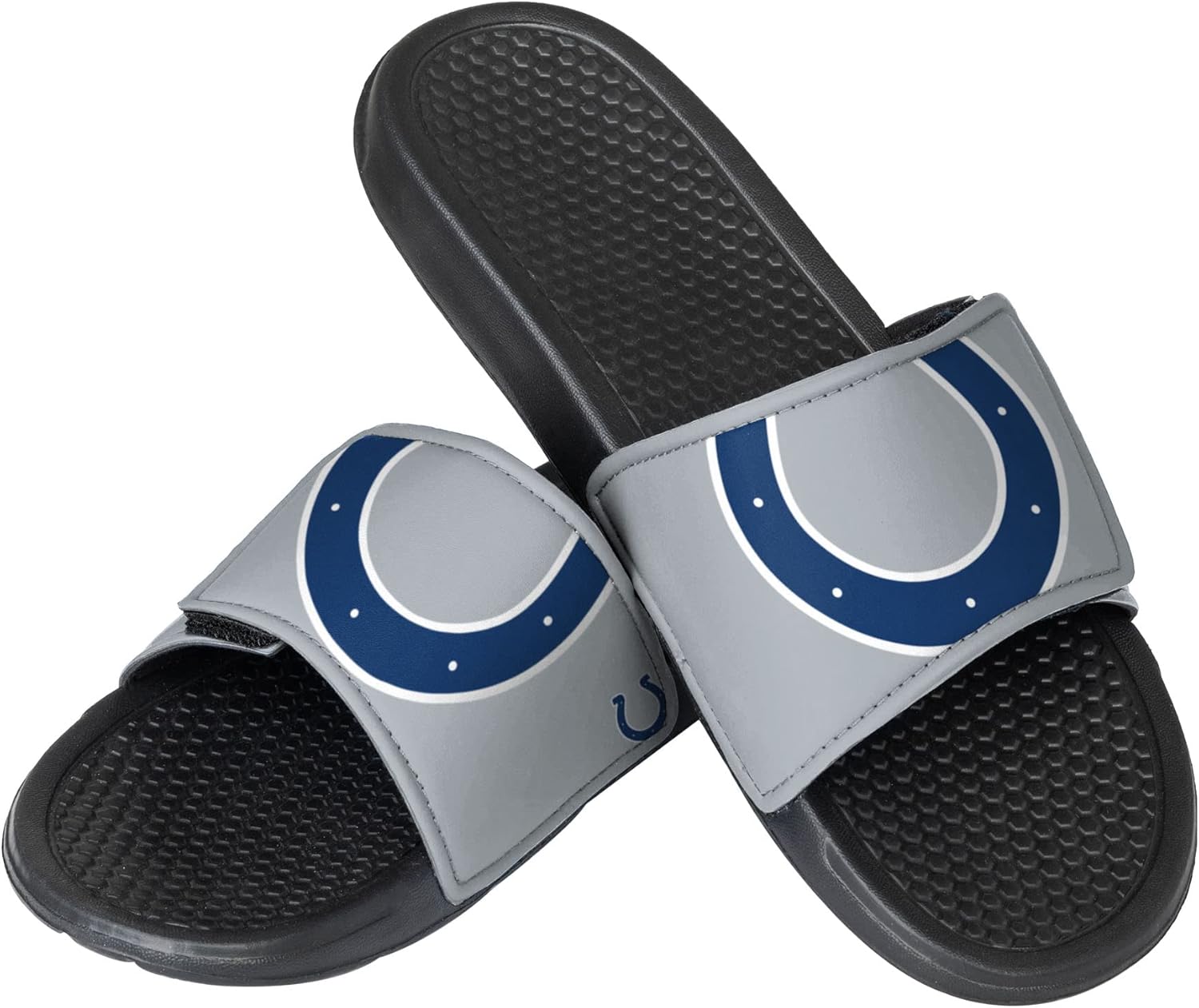 

Мужские укороченные сандалии-шлепанцы FOCO с логотипом команды NFL, спортивные сандалии для душа, 11-12 Cropped Big Logo Indianapolis Colts