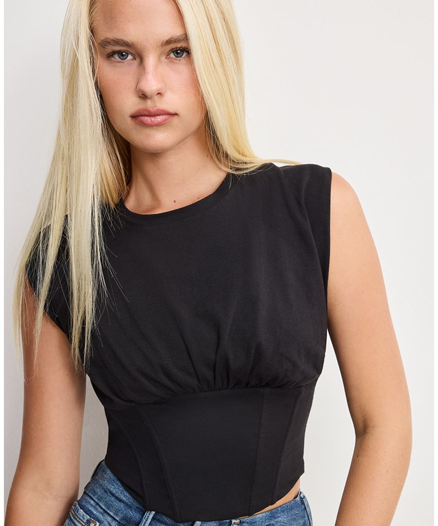 

Женский корсетный топ без рукавов, стандартные и большие размеры Good American, Black