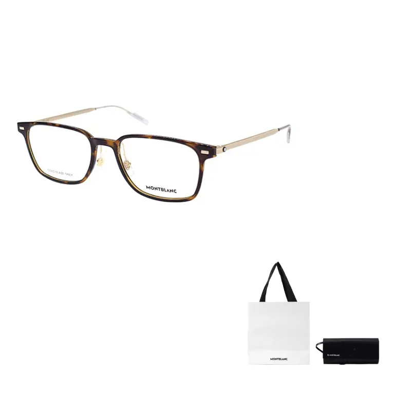 

MONTBLANC Прямоугольная оправа для очков, Tortoiseshell Gold