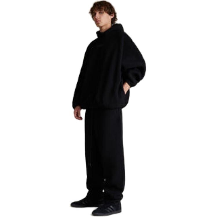 Толстовка с капюшоном из флиса с логотипом Fear Of God Essentials, черный — фото 4