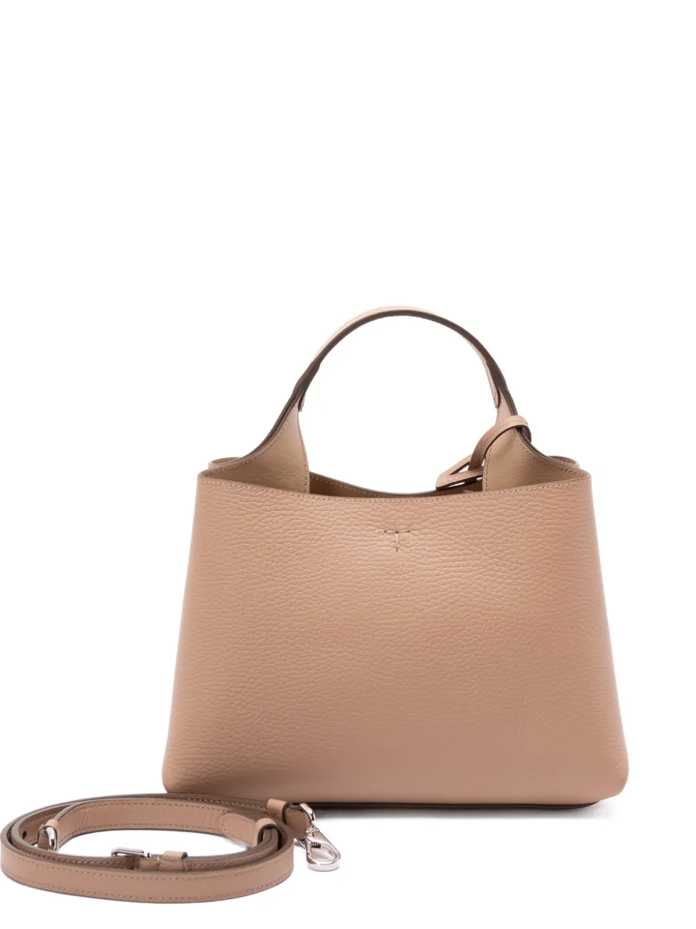 Кожаная сумка-тоут с подвеской-логотипом Tod'S, нейтральный — фото 2