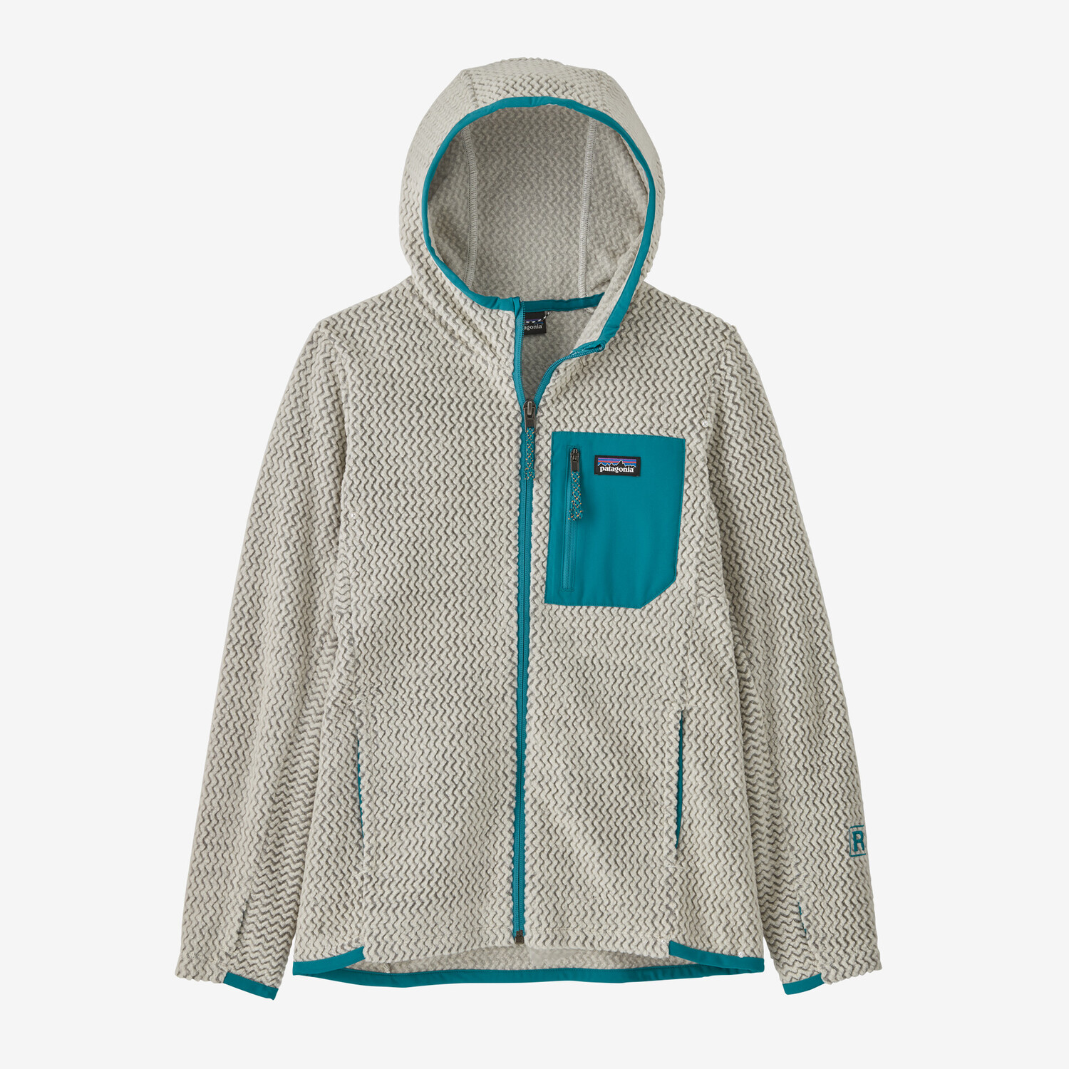 

Детская толстовка с молнией во всю длину R1 Air Patagonia, белый