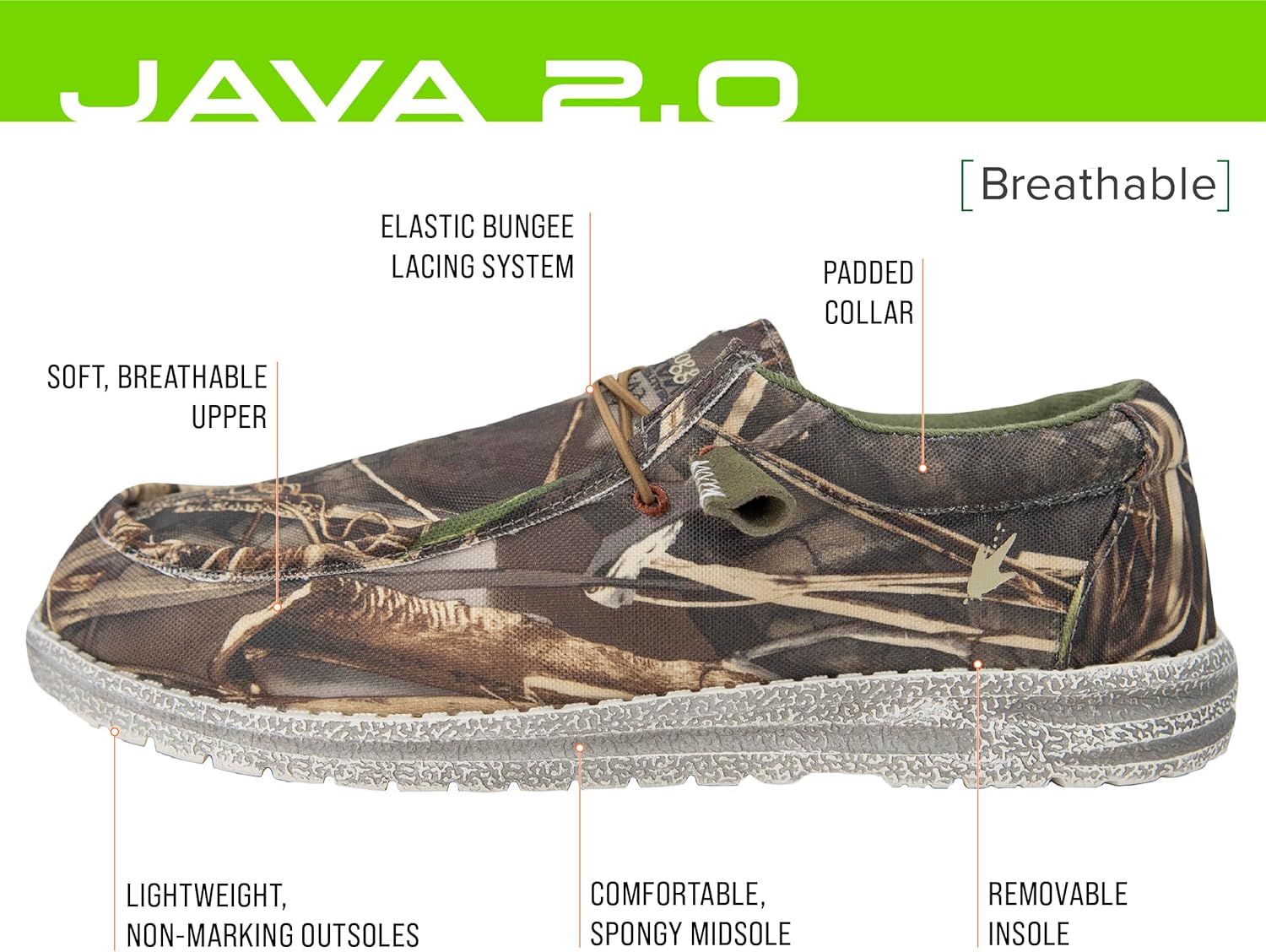 Мужские кроссовки FROGG TOGGS Java 2.0 на шнуровке, не водонепроницаемые, Non Waterproof Realtree Max-7 7 — фото 2