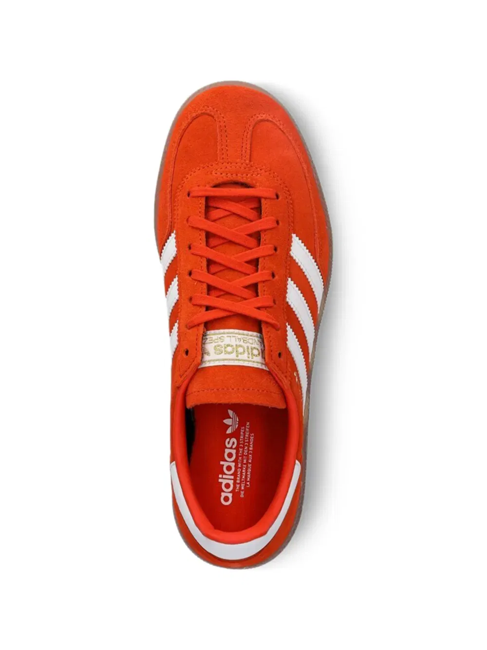 Кроссовки на шнуровке в полоску Adidas Kids, оранжевый — фото 4
