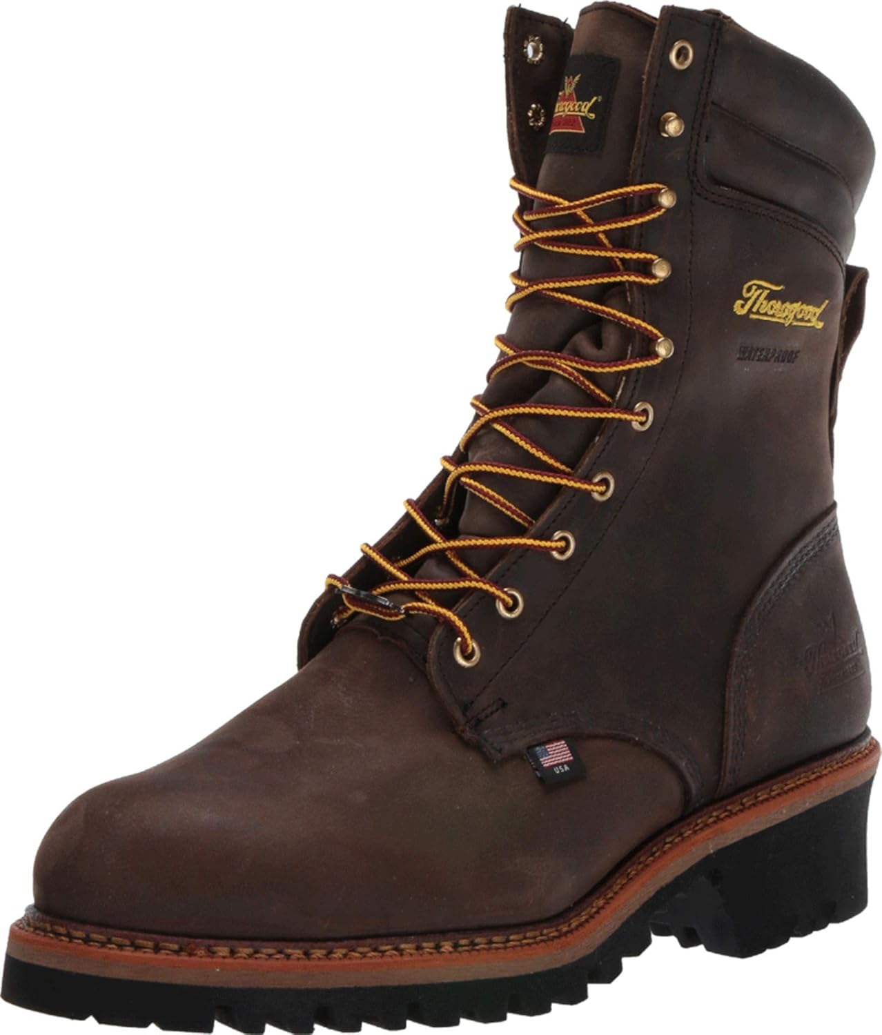 

Рабочие ботинки Thorogood Logger Series 9” с водонепроницаемым стальным носком для мужчин - Премиальная кожа с конструкцией Storm Welt и противоскользящей подошвой Vibram; Класс EH, цвет Studhorse Brown - размер 10.5 M US Name ‎Thorogood, коричн...