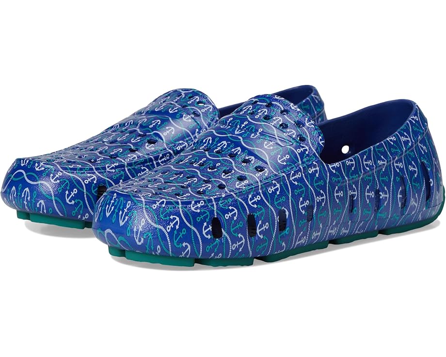 

Лоферы Floafers Kids Prodigy Driver Print, цвет Blue Nautical Anchor/Teal