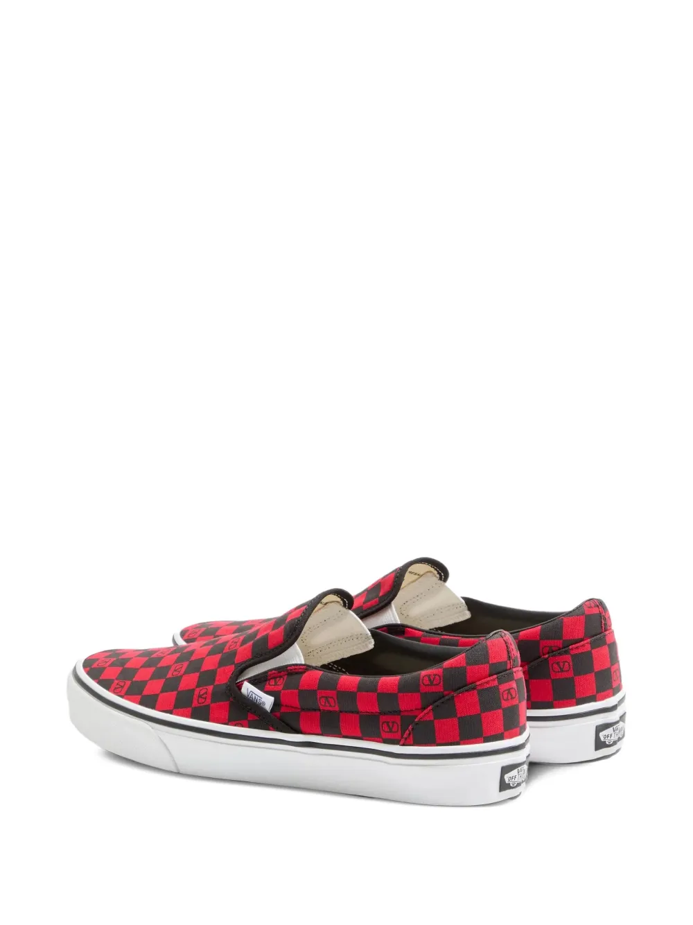 Кеды в клетку от Valentino Vans, красный — фото 3