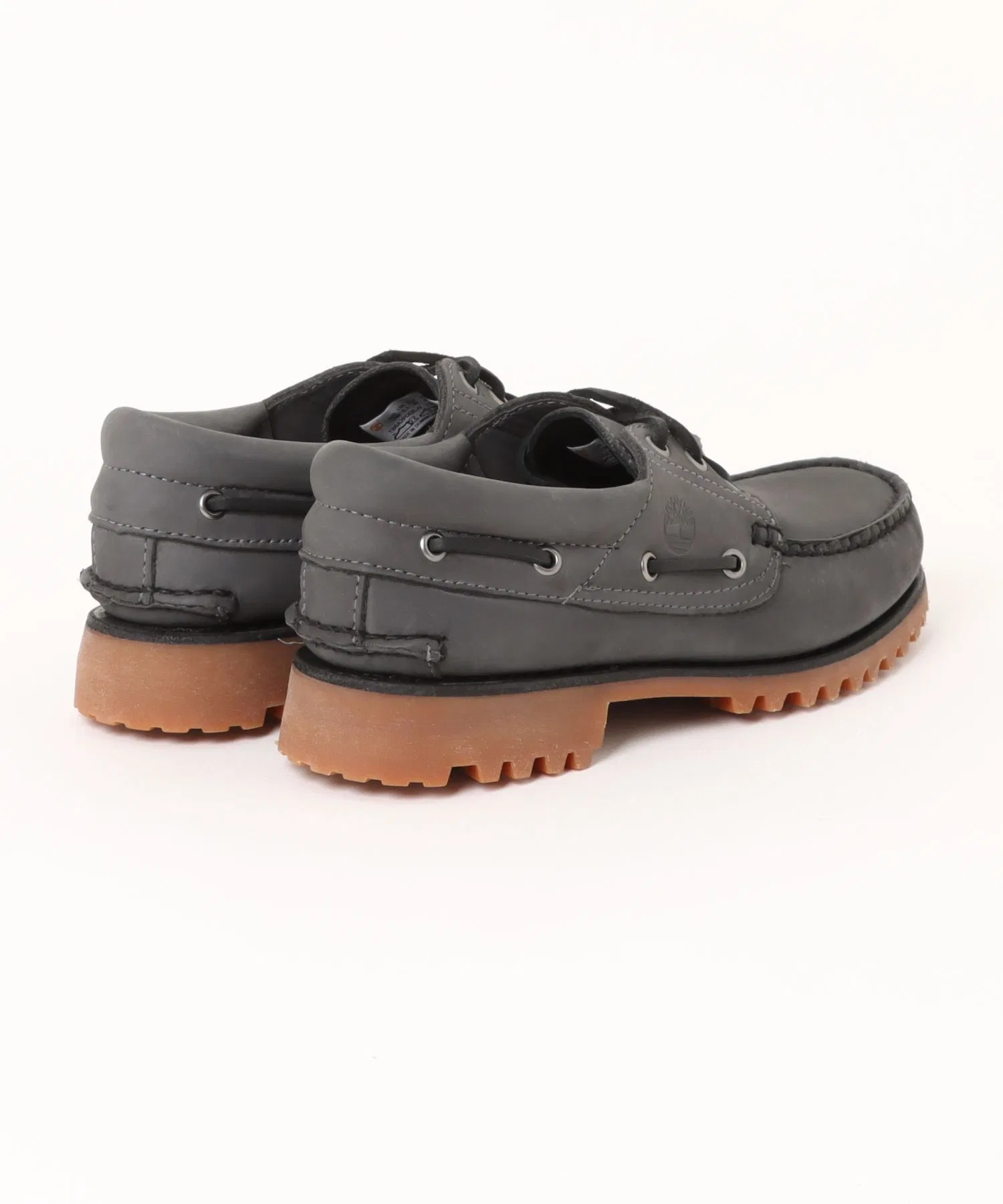 Мужские кожаные мокасины Timberland 3-EYELET CLASSIC RUGSOLE серые — фото 2