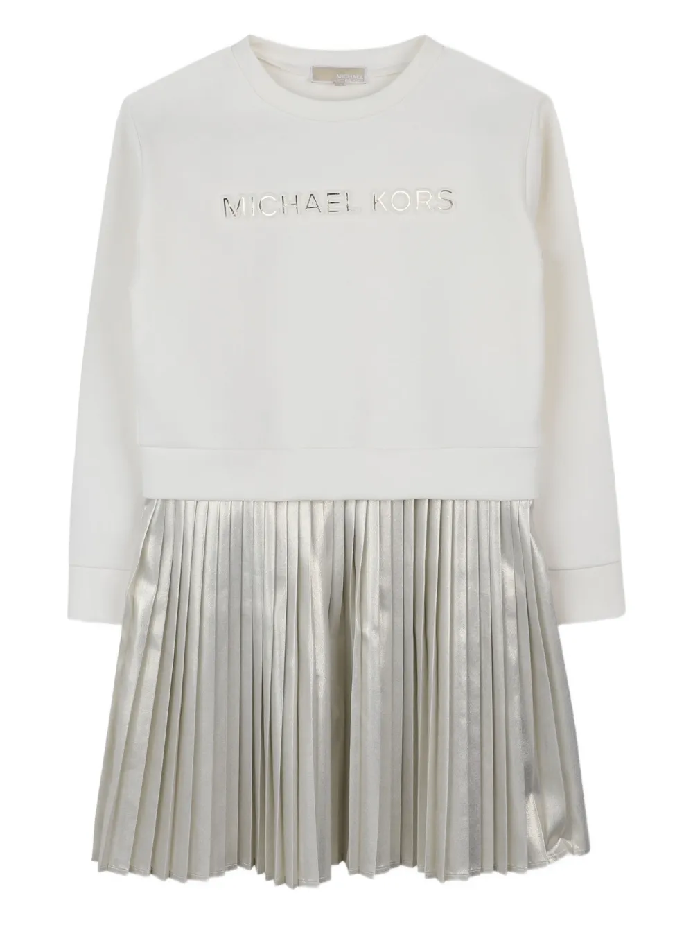 

Платье-толстовка с эффектом металлик Michael Kors Kids, белый