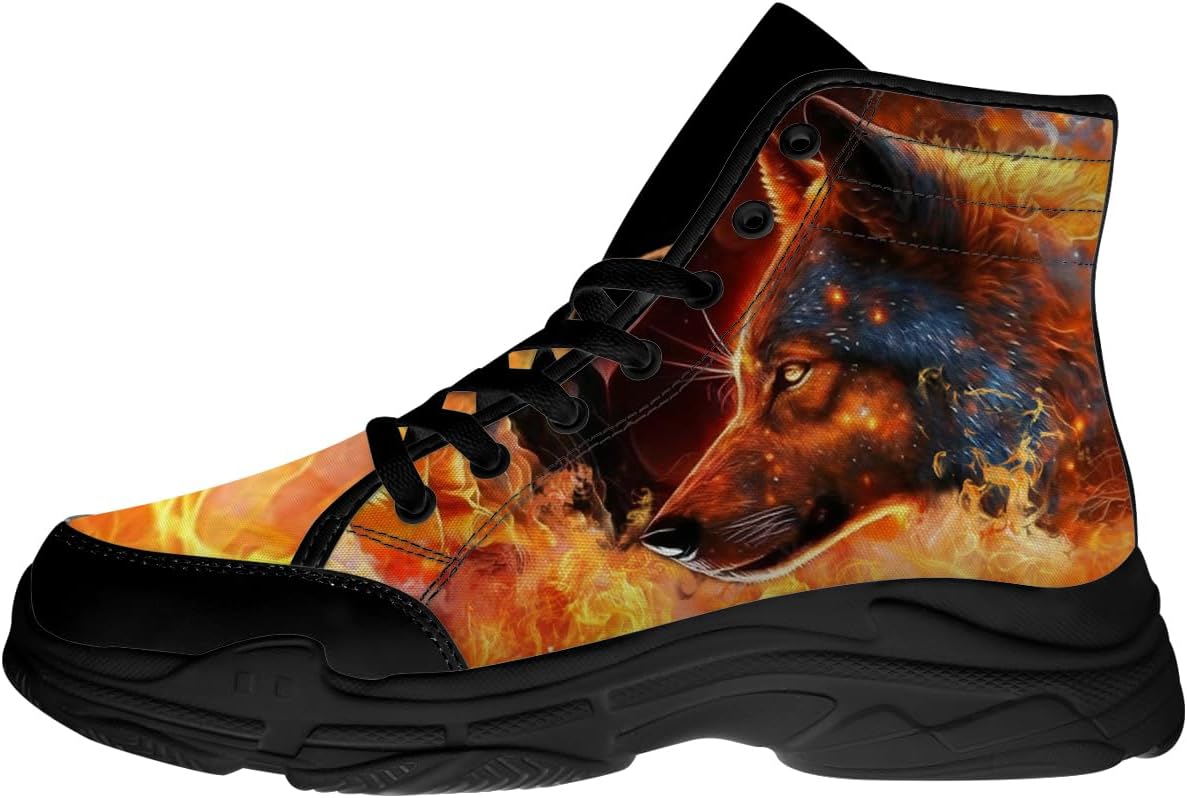 

Мужские кроссовки Wolf, высокие, черные, на шнуровке, из ткани, подарок для него и для нее Quorax