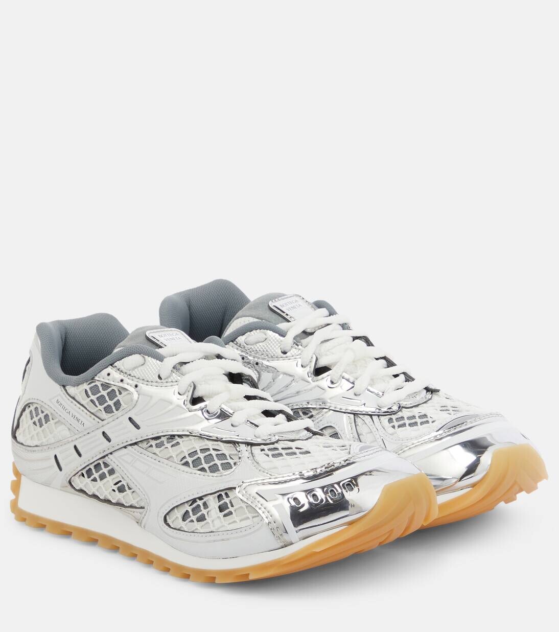 Кроссовки Orbit металлик Bottega Veneta, цвет silver white