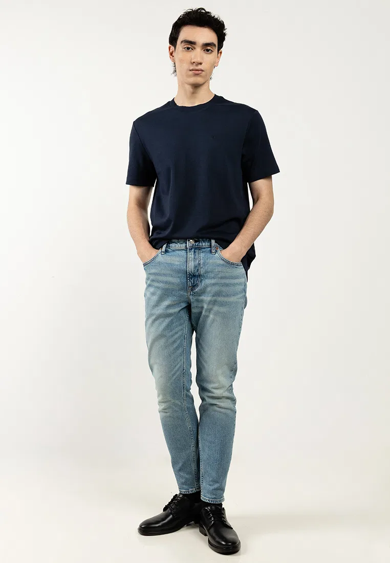 Футболка с коротким рукавом, хлопок, Calvin Klein Jeans, темный сапфир — фото 4