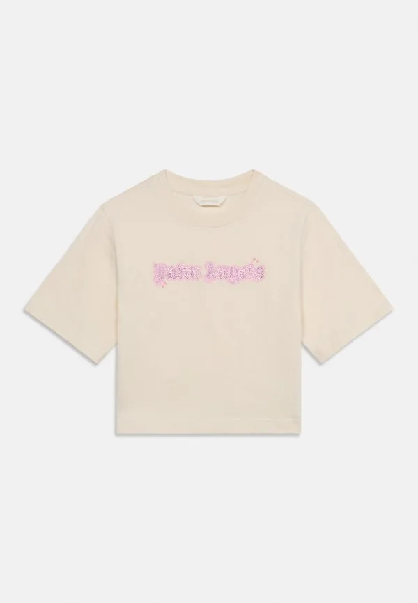 Укороченная футболка studs, с принтом, кремовый цвет Palm Angels, Off-White — фото 3