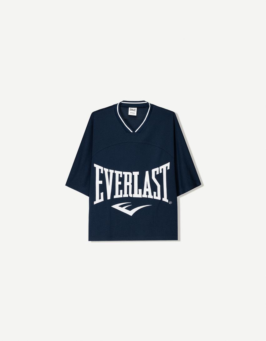 

Футболка с коротким рукавом из сетки Everlast Bershka, синий