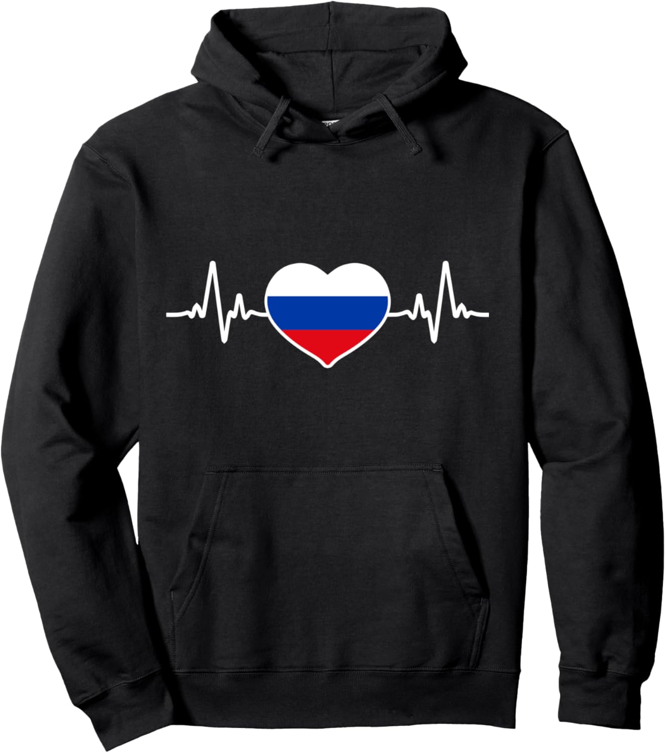 

Худи «Русское сердцебиение» Russian Flag & Russian Gifts, черный