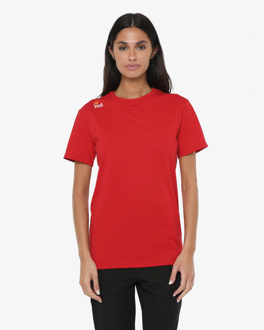 

JAKED Красная синтетическая фитнес-футболка для мужчин и женщин