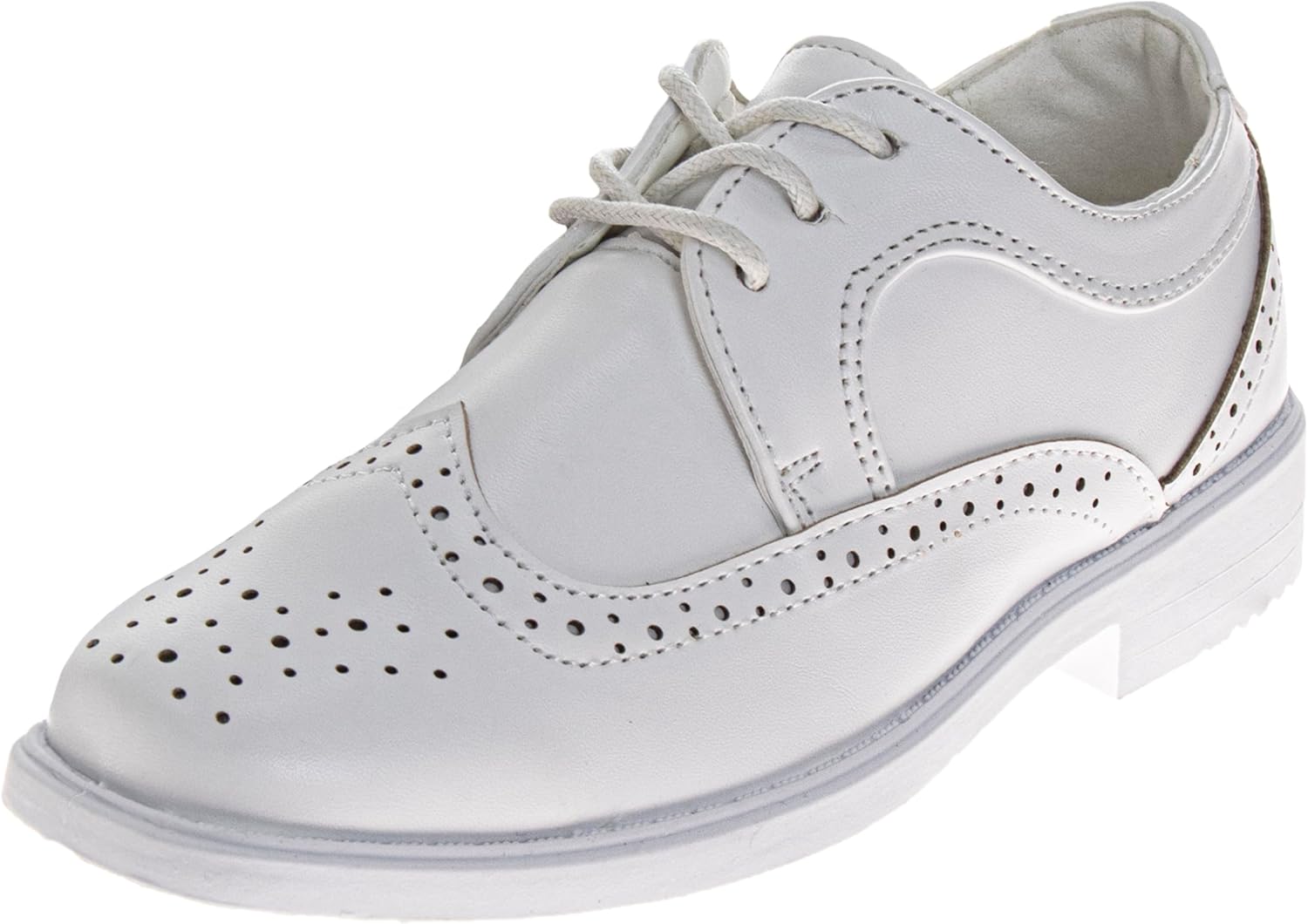 

Классические комфортные оксфорды Josmo Boys - модель Wing Tip, формальные туфли на шнуровке (цвета: черный/коричневый/белый) (размеры: 7-10 малыши / 11-2 маленькие дети / 3-6 большие дети)