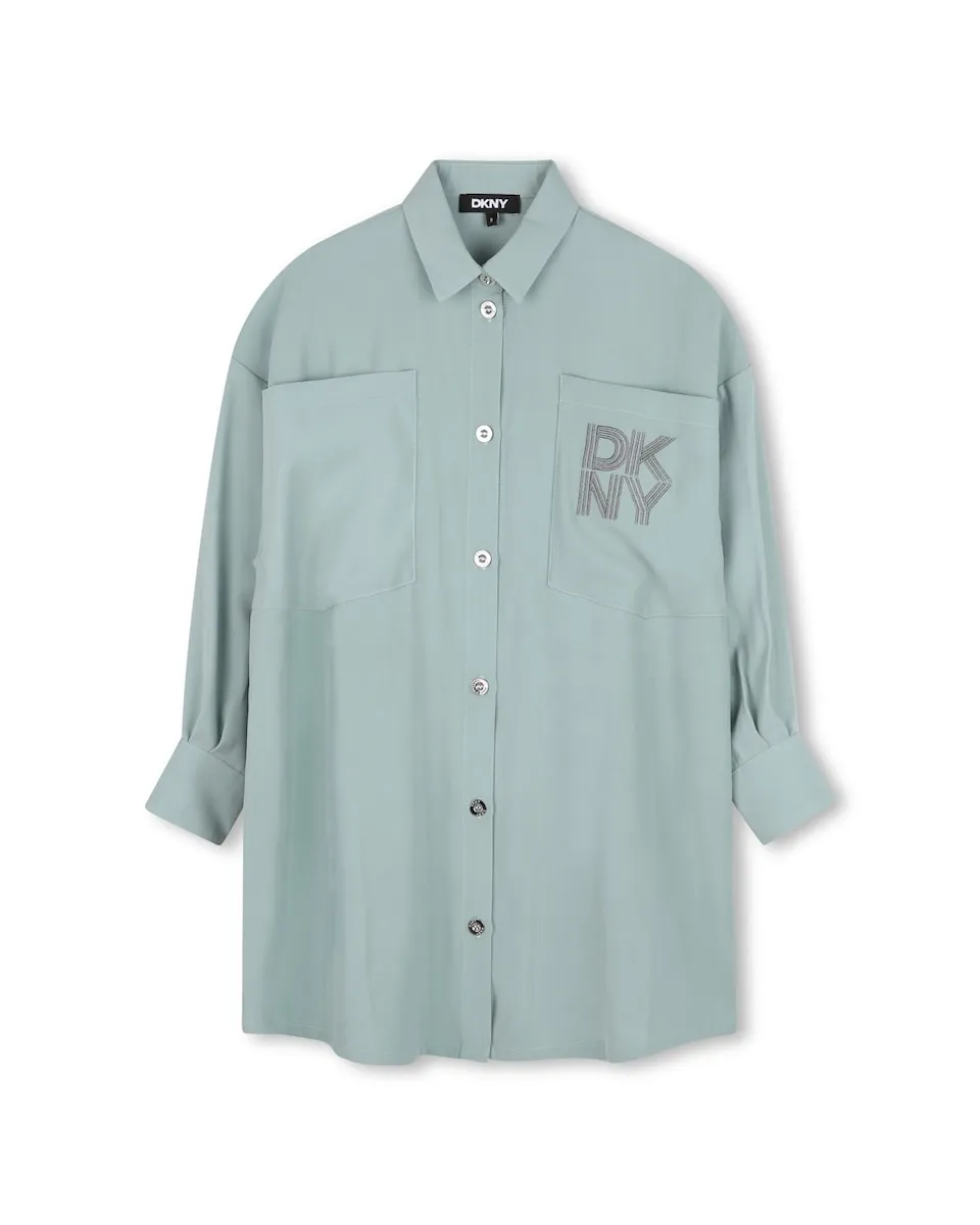 

Детское платье с длинным рукавом DKNY, бирюзовый