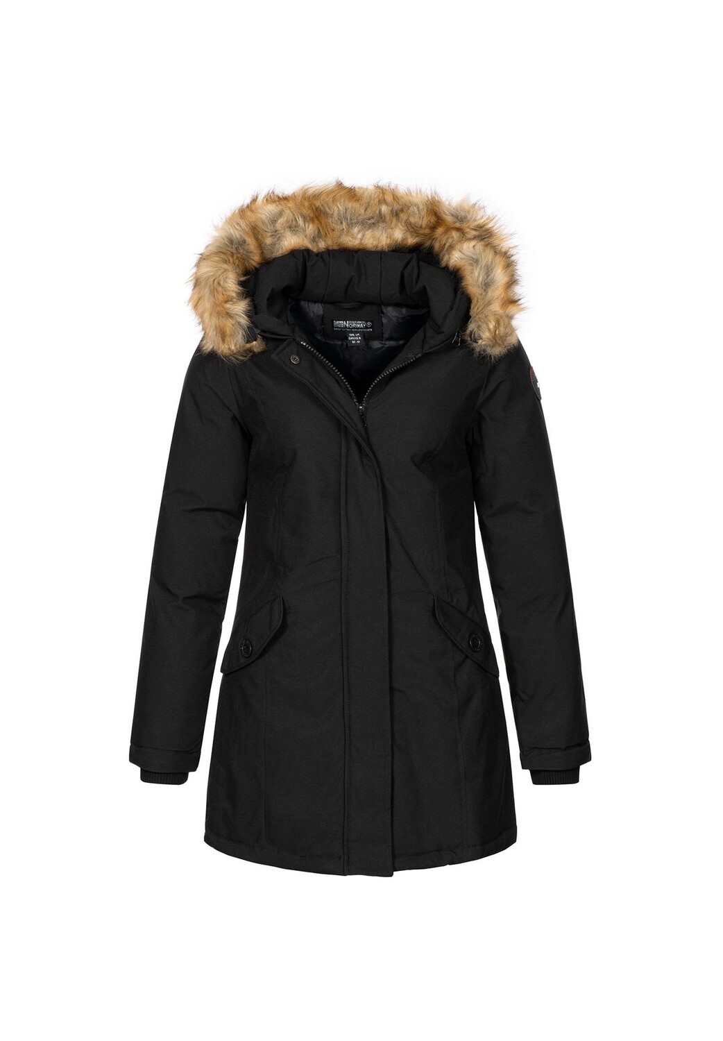 

Зимняя куртка-пальто с капюшоном, обычного кроя GEOGRAPHICAL NORWAY, черный