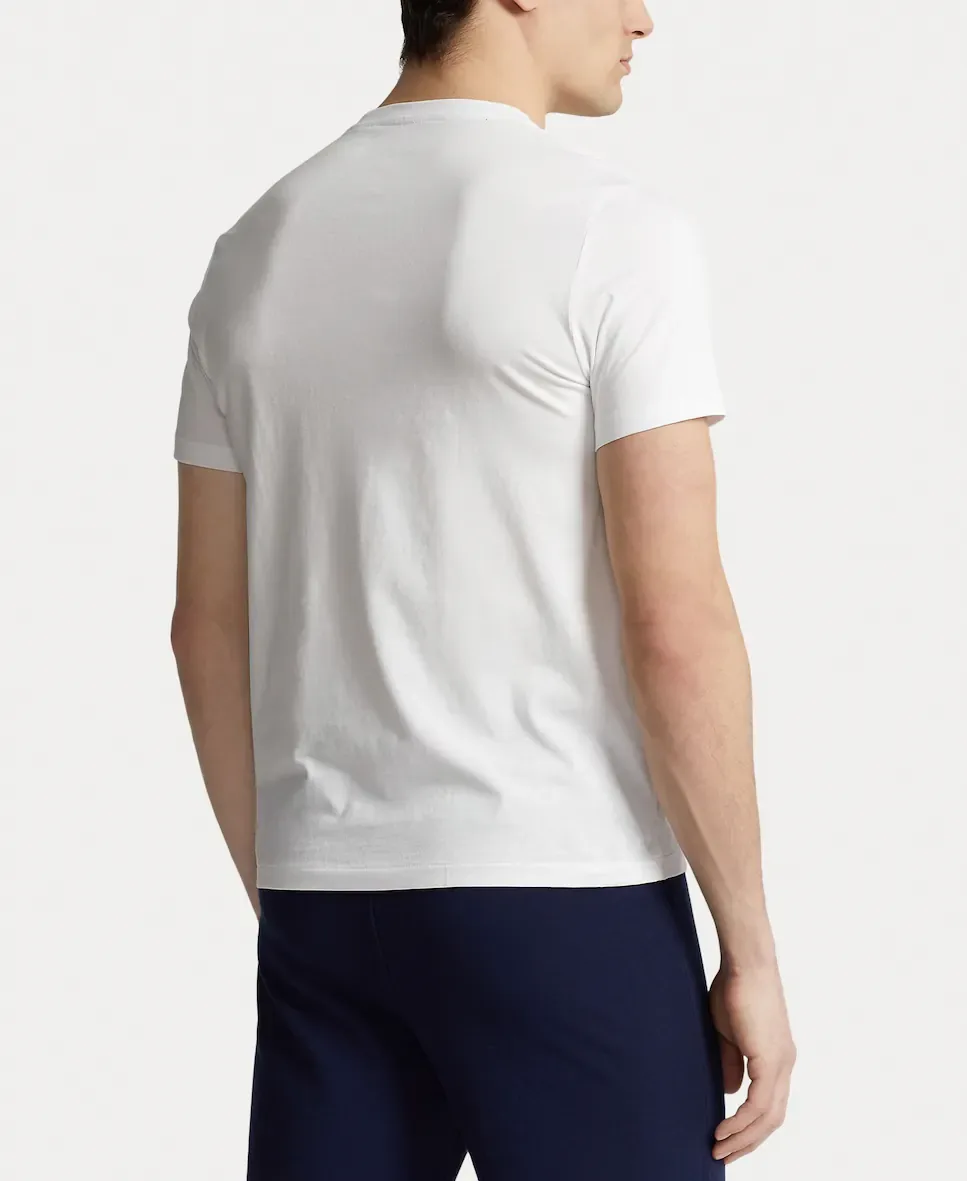 Мужская пижамная футболка из хлопкового трикотажа с логотипом Polo Ralph Lauren, белый — фото 2