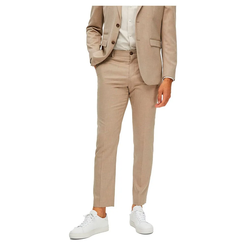 

Брюки Selected Neil Slim Fit dress, бежевый