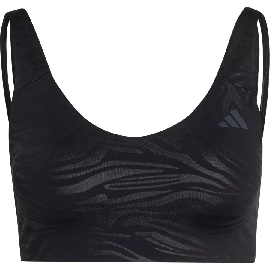 Спортивный бюстгальтер с графическим принтом All Me Essentials Light Support, adidas, Черный — фото 4