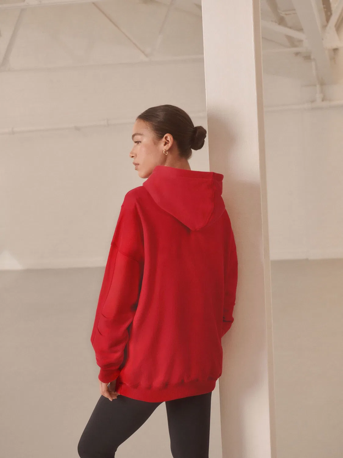 Худи свободного кроя длинная модель, Cherry Red Next — фото 4