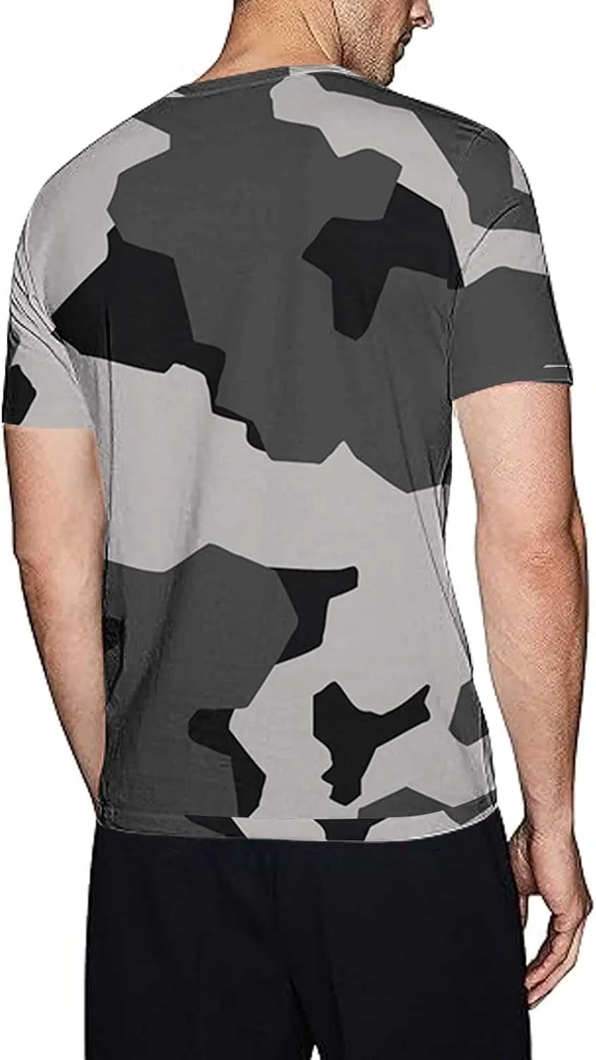 Мужская компрессионная футболка с камуфляжным принтом Miyaomn, Grey#17-camo Tshirt — фото 3