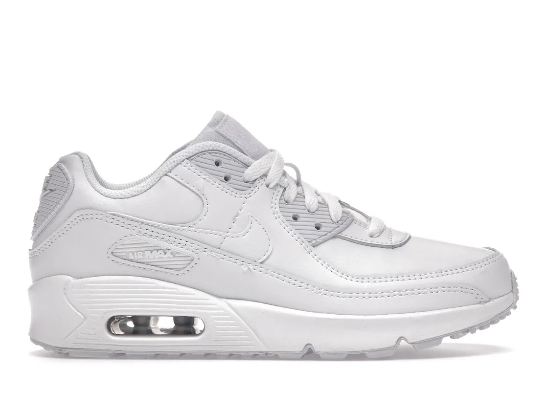 Детские кроссовки для мальчиков и девочек с белой расцветкой Nike Air Max 90 Recraft Nike, White/Metallic Silver-White-White