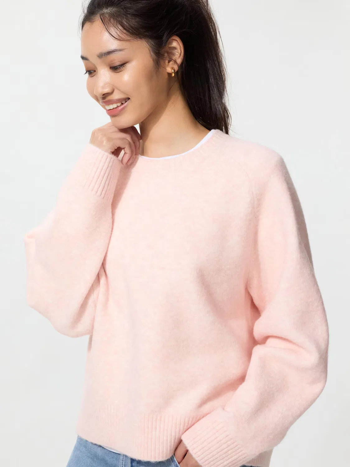 Свитер Uniqlo, женский, розовый