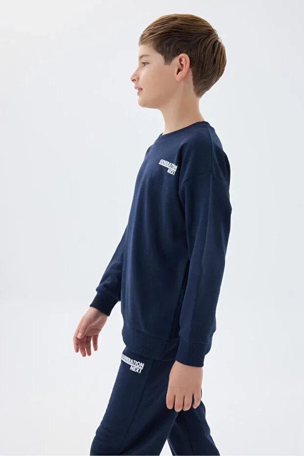 Детский спортивный костюм для мальчиков с принтом Rolypoly, Navy Blue — фото 3