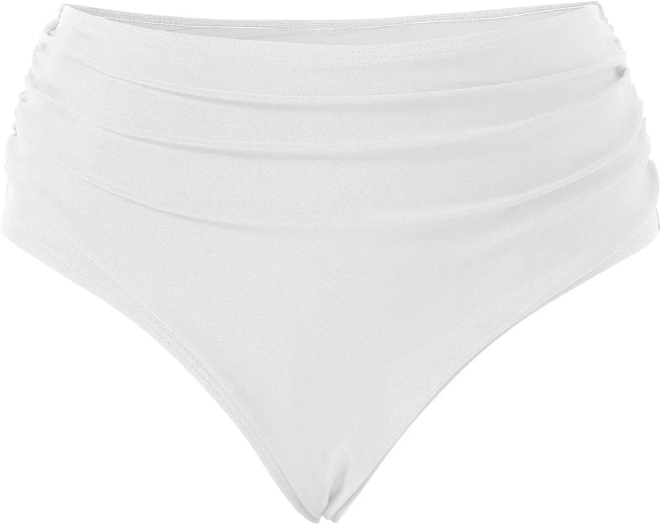 Женские высокие бикини с утяжкой живота Retro Swimwear, White — фото 3