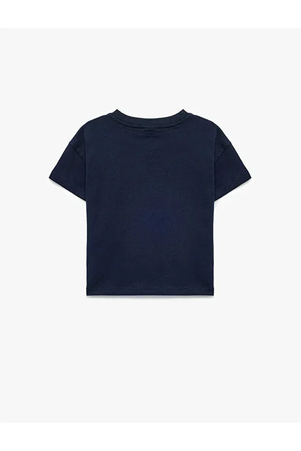 Детская футболка для мальчиков с принтом, Koton, Navy Blue — фото 2