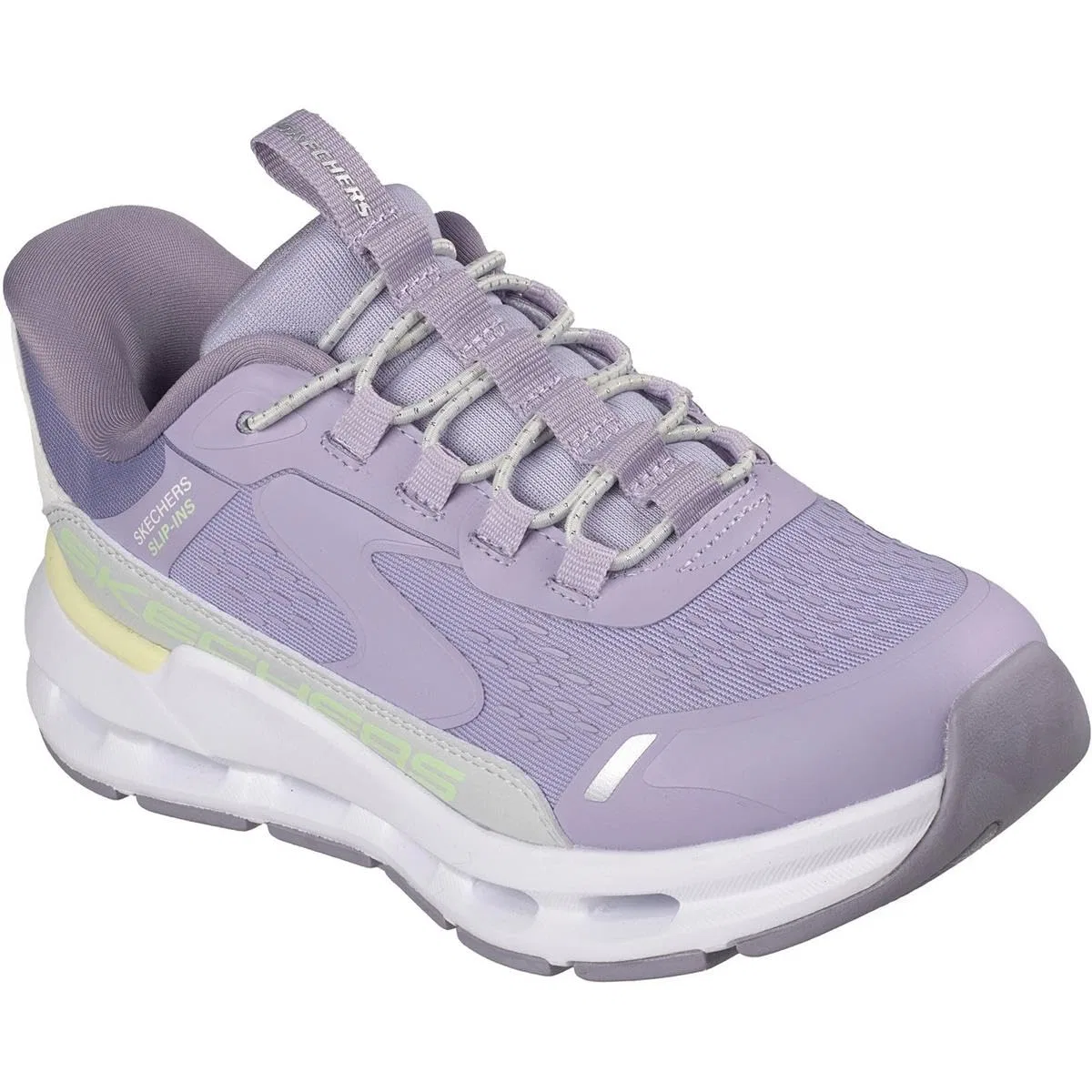 Детские кроссовки для мальчиков со шнурками Skechers Glide-Step + View Wool Slip-in Trainer, Lavender Multicolor — фото 4