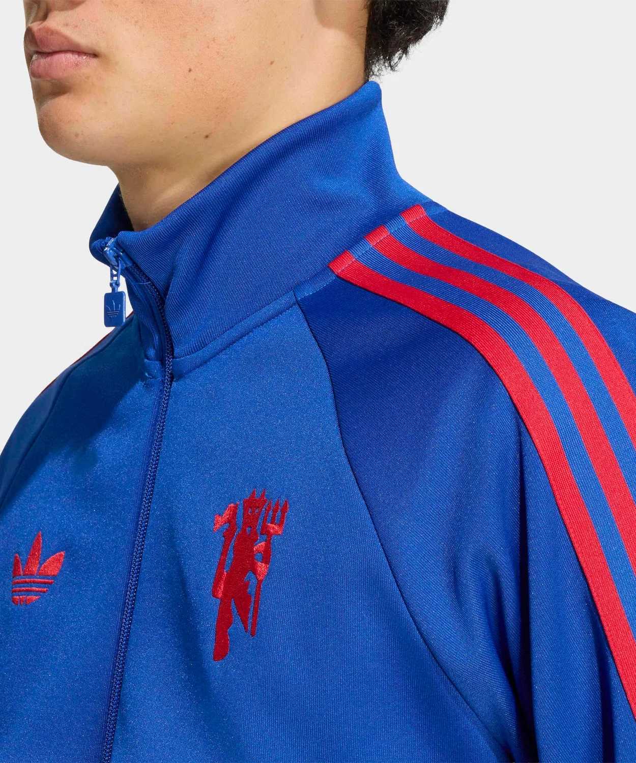 Мужской трек-топ с воротником-воронкой Manchester United Originals Adidas, Blue — фото 3