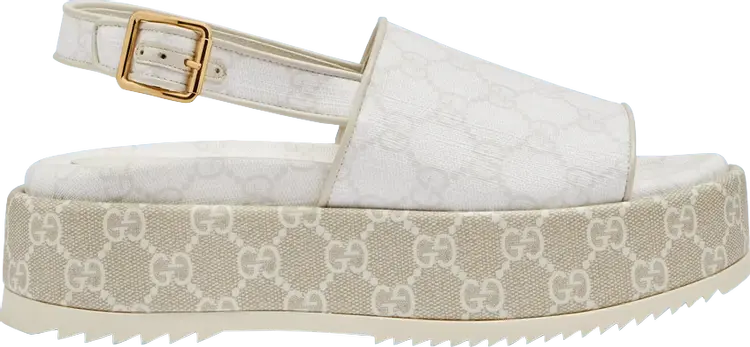 Сандалии Gucci Wmns Platform GG Sandal White Beige, белый
