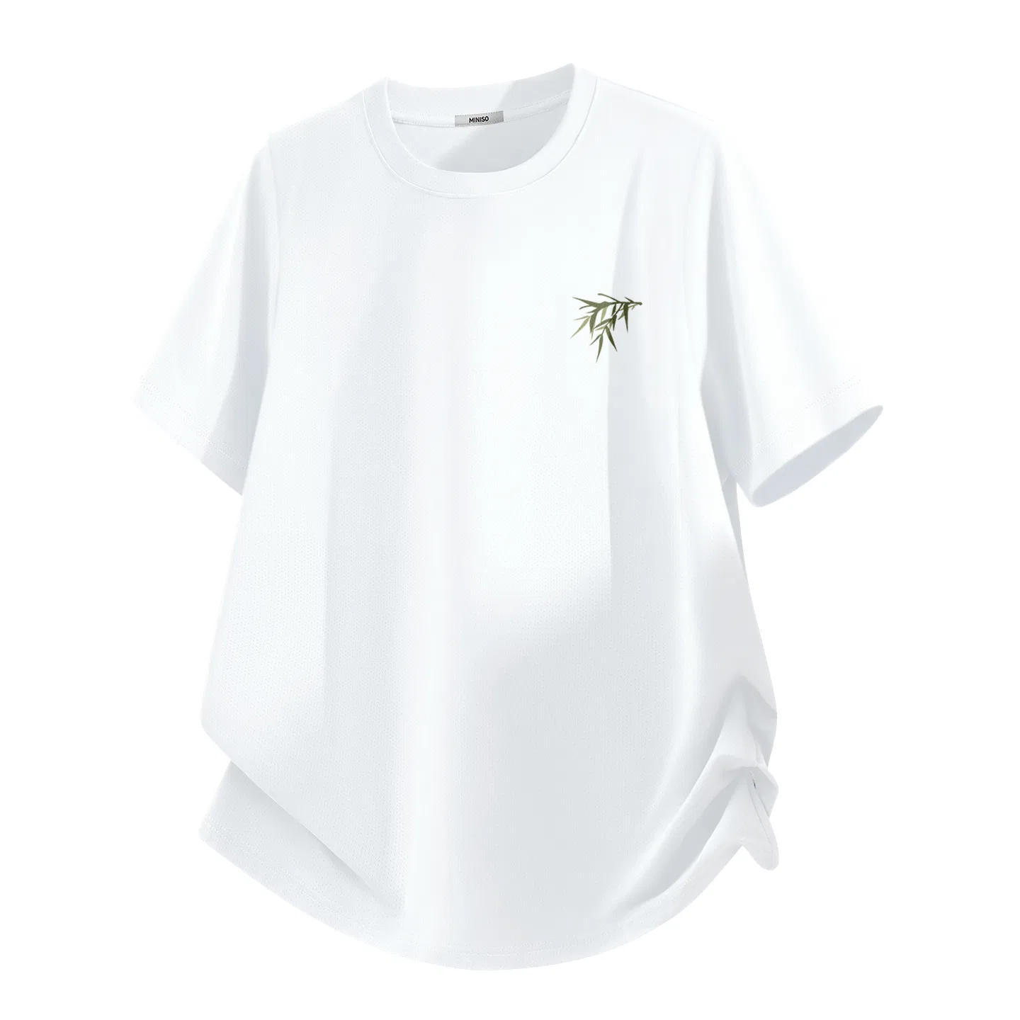 Детская футболка с коротким рукавом MINISO, Ice Silk Quick Dry White (Ma Tuiduo Bamboo Green Chest Label)