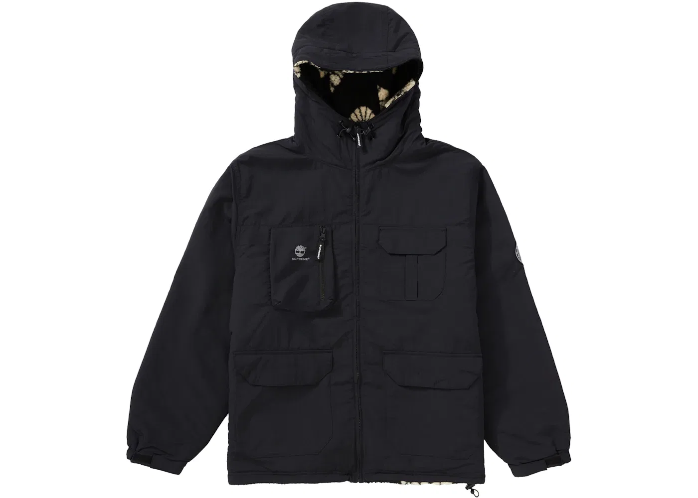 Мужская куртка из рипстопа двусторонняя Supreme Timberland, Black