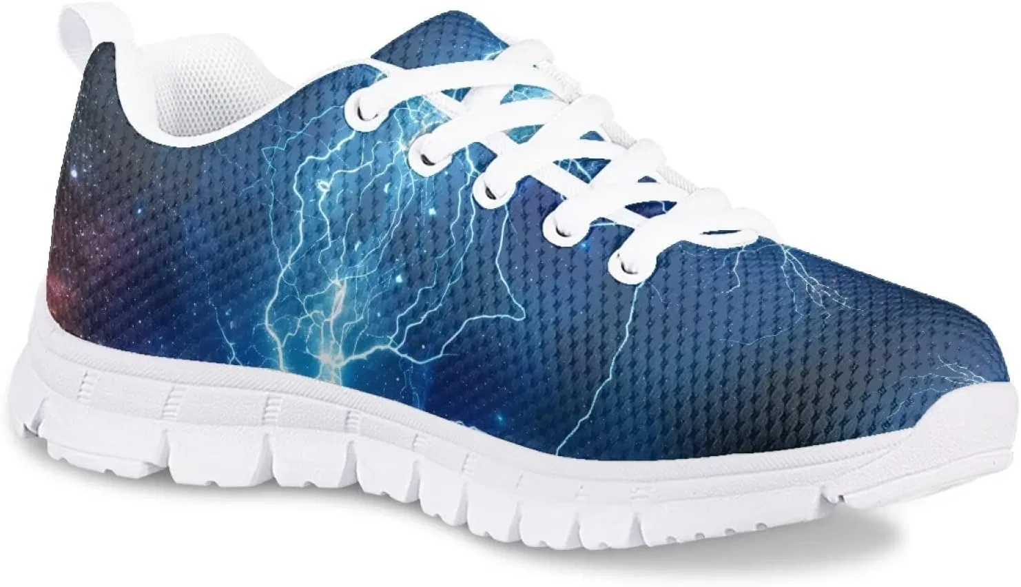 Детские кроссовки с дышащим верхом для мальчиков HUISEFOR, Soccer Fire Water Lightning-Custom Name — фото 2