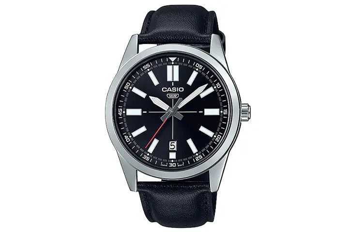 

CASIO Часы Men Standard Series Black Watch MTP-VD02L-1E, Black Dial