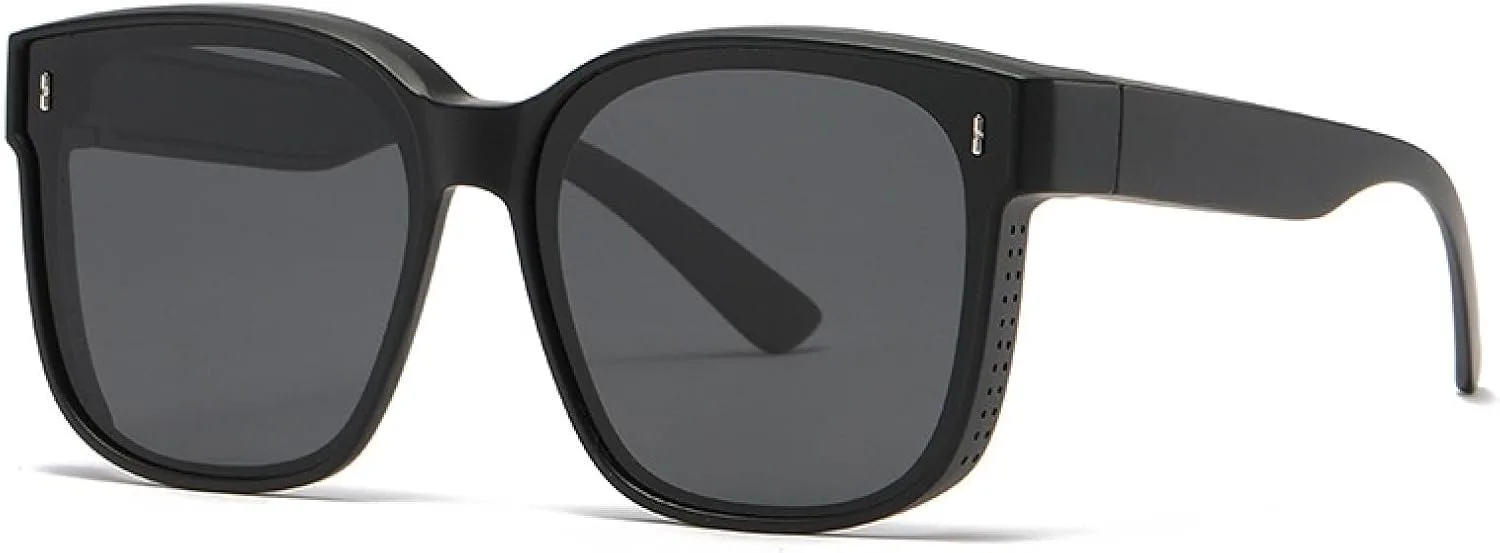 

Женские поляризованные солнцезащитные очки UV400 Мужские очки в крупной оправе для вождения, кемпинга, катания на лыжах, защиты от солнца VFDHN, Sand Black Gray