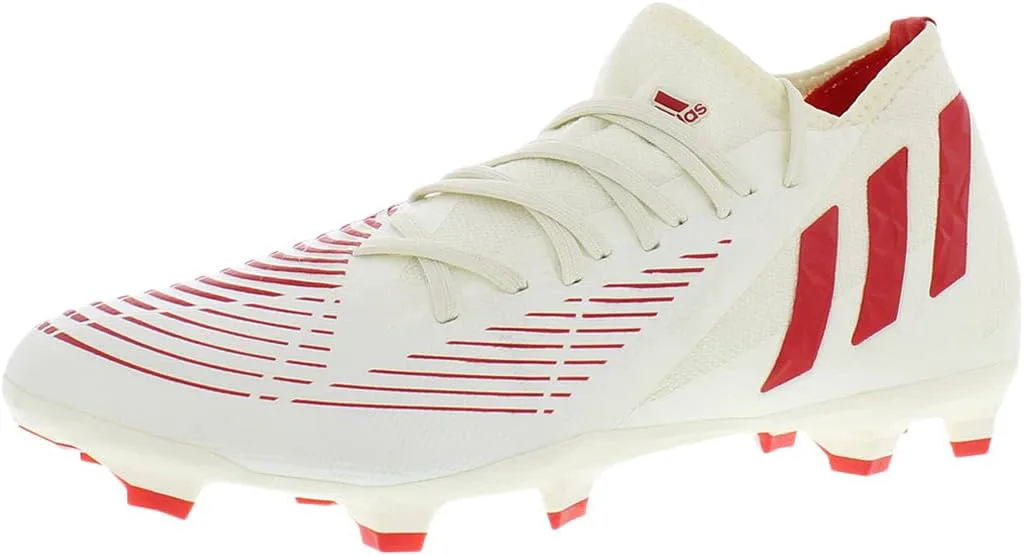 Футбольные бутсы Adidas Predator Edge.3 для твердого грунта, мужские, белый/ярко-красный/металлик — фото 2